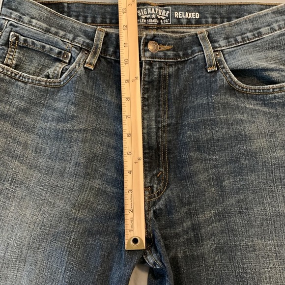 Signature By Levi Strauss & Co Jeans Mens 36x32 Blue Relaxed Straight Denim - Picture 6 of 11